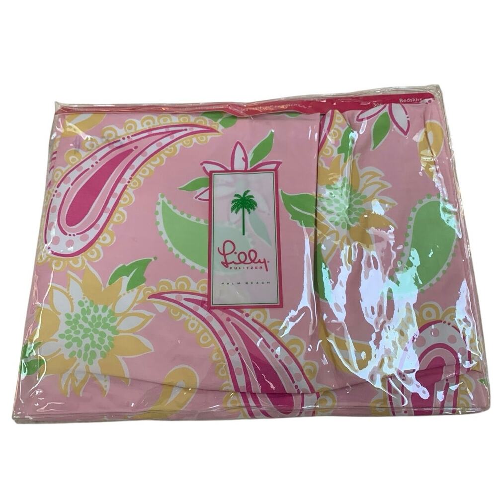 New Lilly Pulitzer Home Twin Bedskirt Pink Sorbet